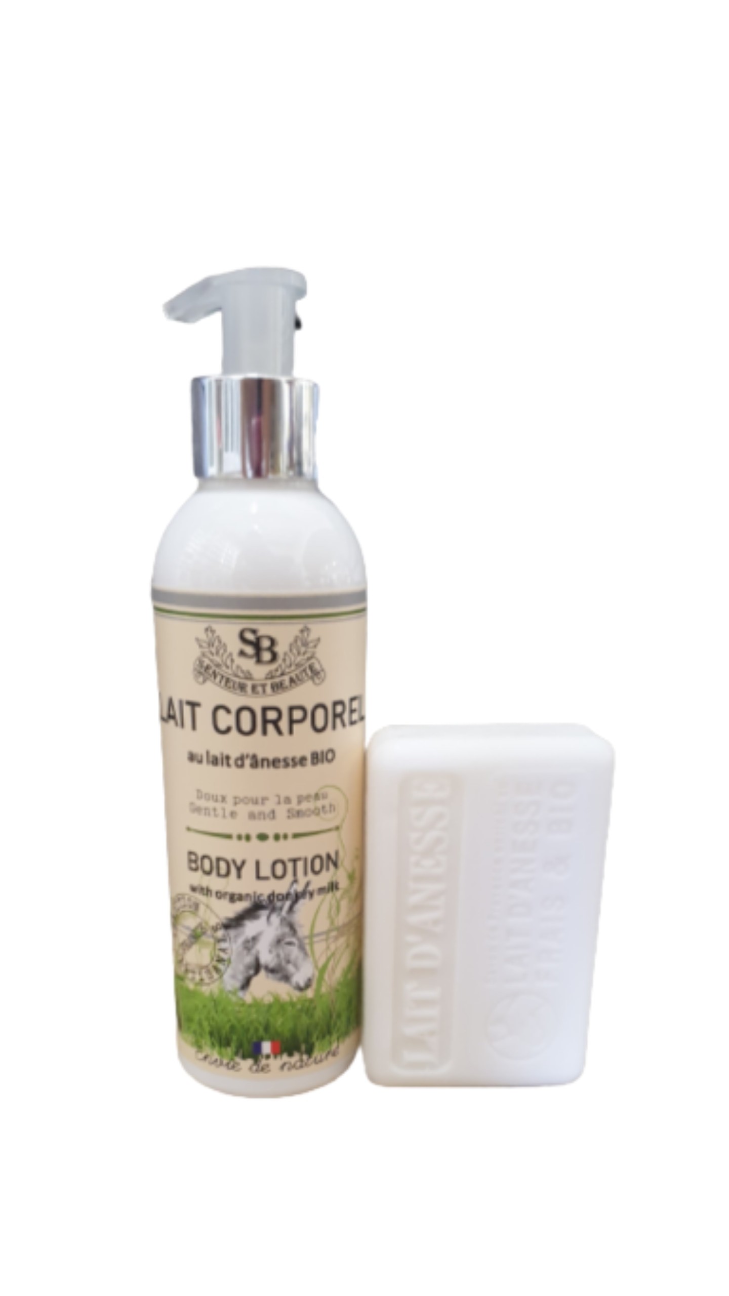 Lot lait corporel et savon au lait d'Anesse