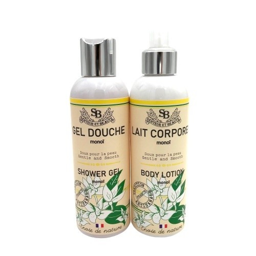 Lot gel douche et lait corps au monoï