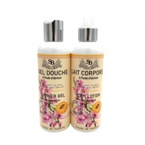 Lot gel douche et lait corporel à l'huile d'abricot