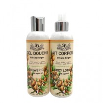 Lot gel douche et lait corps à l'huile d'argan