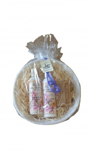 Corbeille cadeau abricot