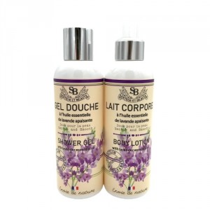 Lot gel douche et lait corps à la lavande